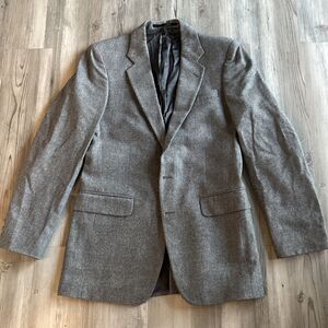 Calvin Klein Old Money Wool Tweed Men’s Grey Blazer Made In France 38R
